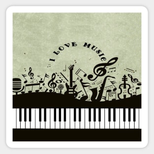 I Love Music Sticker